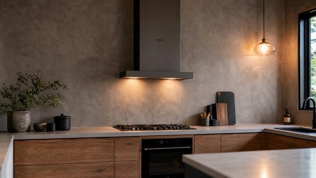 Parete cucina in microcemento